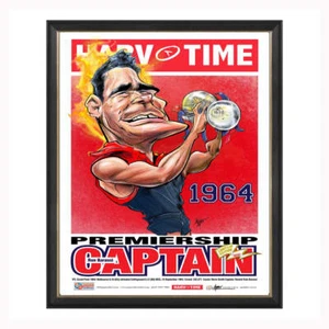 Ron Barassi Melbourne Premiership Captain Harv Time L/E Print Framed - Picture 1 of 1
