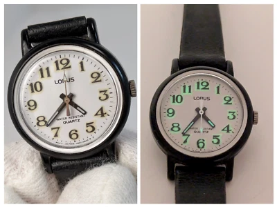 Lorus relógio de quartzo feminino resistente à água mostrador preto brilhante vintage nova bateria - Imagem 1 de 4