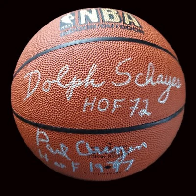 Nate Archibald, Paul Arizin, & Schayes - Autographed Basketball - JSA Authentic - Image 1 of 4