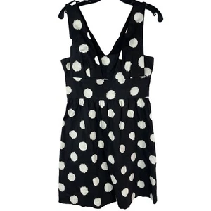Loft Polka Dot Sleeveless Dress Black White - Size 4 Classic - Picture 1 of 13
