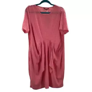 Abito maglietta BLOOMCHIC 14-16 1x plus rosa erica cravatta davanti scollo a scoop nuovo con etichette B140 - Foto 1 di 6
