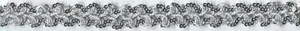 3/4" SILBER PAILLETTEN ZOPF STOFFBORTE 9 YARD - Bild 1 von 1
