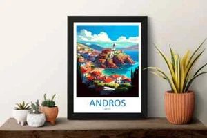 (Laminated) Andros Travel Poster Print Wall Art - Picture 1 of 3