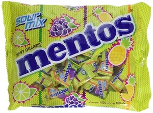 Mentos Chewy Dragees Sour Mix Assorted Fruits Candy 100 pcs NEW - Picture 1 of 1