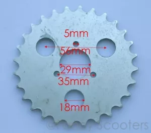 28 Teeth Rear Driven Sprocket L for #410 Chain APC Mini Chopper, Pocket Bikes - Foto 1 di 5
