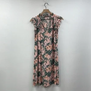 Ann Taylor LOFT Floral Tropical Sleeveless A-Line Shift Mini Dress Pink Medium - Picture 1 of 8