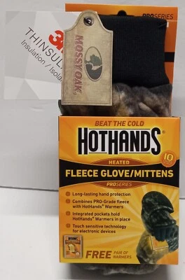 HotHands Heated Fleece Glove / Mittens ProSeries Mossy Oak Size L/XL........3B