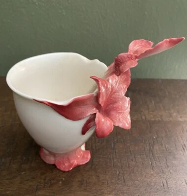 Rare Vintage Franz Porcelain FZ00464 Red Basil Tea Coffee Cup & Spoon Set - Image 1 of 4