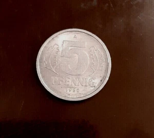 5 Pfennig DDR 1980 A Normalprägung in Stempelglanz - Bild 1 von 2