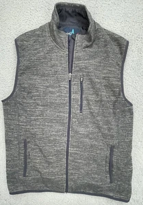 Johnnie O Vest Jacket Mens XL Gray West Coast Prep Golf Full Zip Pocket Logo - Picture 1 of 11