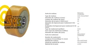 PRAT ROUE GALET STABILISATRICE 120 50 50 25 mm PIECE TRANSPALETTE - Picture 1 of 1