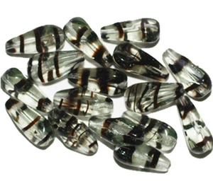 Grüne Schildkröte Tropfen Tschechische Pressglasperlen 14 mm (20er Pack) - Bild 1 von 3
