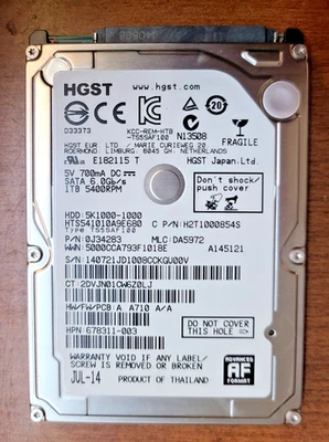 DISCO DURO HP PROBOOK 450 455 G2 1 TB 5400 RPM 676521-001 678311-003 WIN 11 Foto 1 de 2