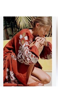 Anthropologie Justine Maxikleid bestickt Rost Gr. M - Bild 1 von 9