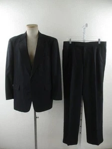 Men's 42S 42R Beckwith Black 2-Pc Tuxedo Suit Formal Pants 34 X 31 1-Button USA - Picture 1 of 23