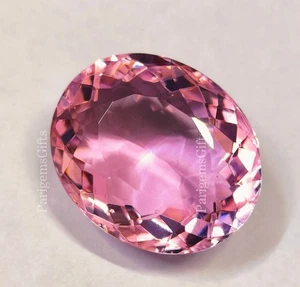 55 Ct Rose Quartz Oval Shape Pendent Size Lab Created Pink Color Gemstone - Picture 1 of 5