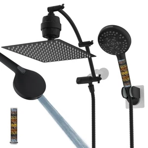 All Metal 12'' Filtered Rainfall Shower Head Combo, High Pressure Handheld Sh... - Bild 1 von 9