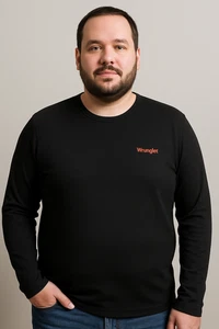 Wrangler Thermal Shirt Men’s M Black Long Sleeve Recycled Polyester Base Layer - Picture 1 of 5