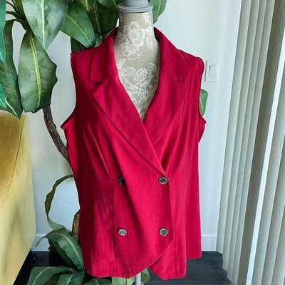 Chaleco Chadwick's Talla Grande 16W Rojo Abotonado Foto 1 de 4