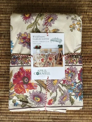 Mantel de Acción de Gracias APRIL CORNELL Wildflowers 60” x 144” Bronceado-multicolor NUEVO Foto 1 de 4