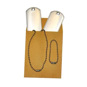 Blank Military Dog Tags Set | Stainless Steel Matte Finish | 2 x 1.125 inches... - Picture 1 of 6