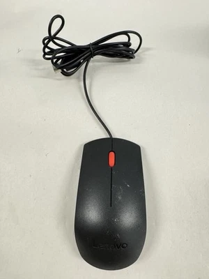Lenovo 300 USB Optical Mouse Model MOJUUO – Black with Red Scroll Wheel - Image 1 of 4