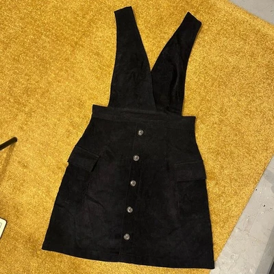 Vestido Mono Delantal Jersey Pana Negro Calzoncillo Talla 6 Bolsillos Marca Nast Gal Foto 1 de 4