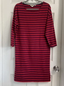 Boden Red and Purple Knit Sheath Dress Size 10R Pullover Cozy Casual Stretch - Picture 1 of 6