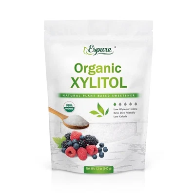Xilitol orgánico - Derivado de abedul orgánico certificado por el USDA, bajo en calorías, ceto, Foto 1 de 4