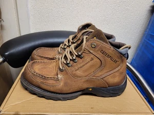 Botas antideslizantes superiores de cuero para hombre Caterpillar en marrón talla UK 7 - Imagen 1 de 18