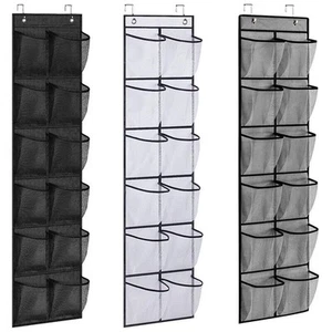 Schuhhalter mit 24 Taschen Organizer über der Tür hängendes Regal Aufbewahrungsh - Picture 1 of 22