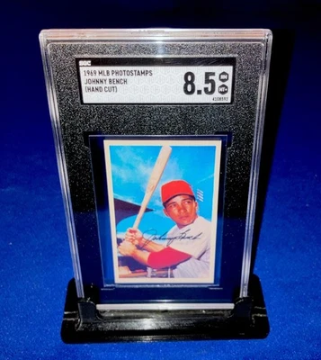1969 Johnny Bench SGC 8.5 POP2 w2^ RARE v Topps RC MLB Photostamps Card REDS HOF - Image 1 of 3