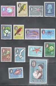 St Helena Mint NH (5sh is MH) Sc# 159/172 SG# 176/189 fauna flora set birds 1961 - Picture 1 of 2