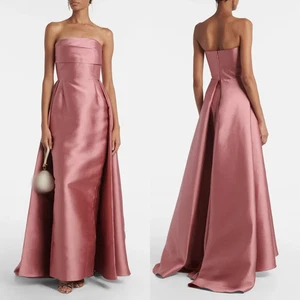 Vestidos Largos Plisados Sin Tirantes A Medida Ocasión Simple Quinceañera Noche - Imagen 1 de 10