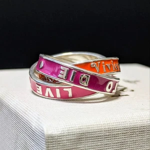 Anello triplo logo Vivienne Westwood T.F.T.L raro misura M usato dal Giappone - senza scatola - - Foto 1 di 10