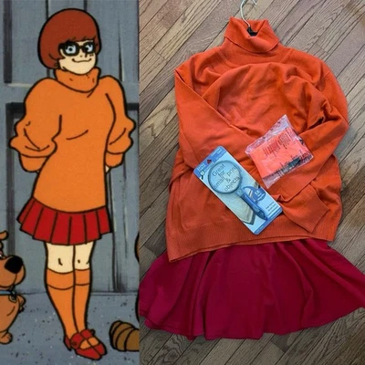 Velma Dinkley Scooby Doo Halloween Costume Adult L Brand new Ready to Wear! - Image 1 of 4
