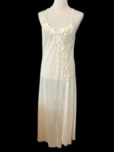 Vintage Flora Nikrooz Nachthemd •Damen M• Nachthemd Kleid Ivory Spitze halbtransparent - Bild 1 von 8