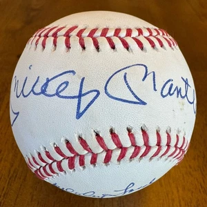 Mickey Mantle Whitey Ford Signed Autographed American League Baseball JSA LOA - Picture 1 of 11