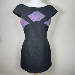 Cinder + Smoke Dress Womens 10 Handmade Local Designer Purple Geometric Mini - Bild 1 von 12