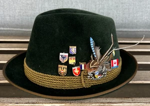 vintage 1972 Olympics Mayser pork pie hat size 6 3/4? with Olympic pins - Picture 1 of 22