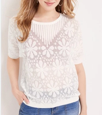 Camisa de encaje floral blanca Maurice’s nueva con etiquetas, talla XXL Foto 1 de 4