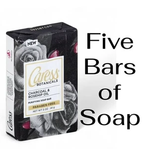 Caress Botanicals reinigende Seife Holzkohle & Hagebuttenöl 5 Unzen , 5 Stangen - Bild 1 von 3