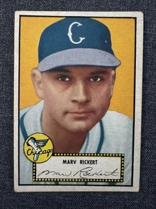 1952 TOPPS BASEBALL CARD #50 MARV RICKERT CHICAGO WHITE SOX BLACK BACK VG-VGEX - Picture 1 of 2