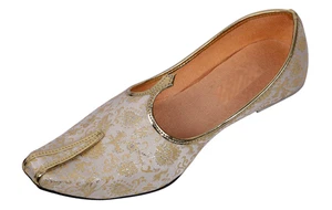 Hombres Novio Jutti Indio Boda Plano Mojari Sherwani Zapatos Étnicos EE. UU. Talla 8-12 - Imagen 1 de 6