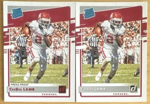 CeeDee Lamb 2020 Donruss Rated Rookie Press Proof + Base Rookie Card #5 (7086) - Bild 1 von 2