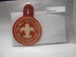 BOY SCOUTS FELT CAMP PATCH TEN MILE RIVER STAFF GREATER NEW YORK SEWN CAFT67 - Imagen 1 de 1