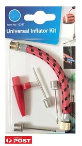 INFLATOR NEEDLES Set Air PumpHose Sports Ball Bike Cycle Kit - Picture 1 of 2