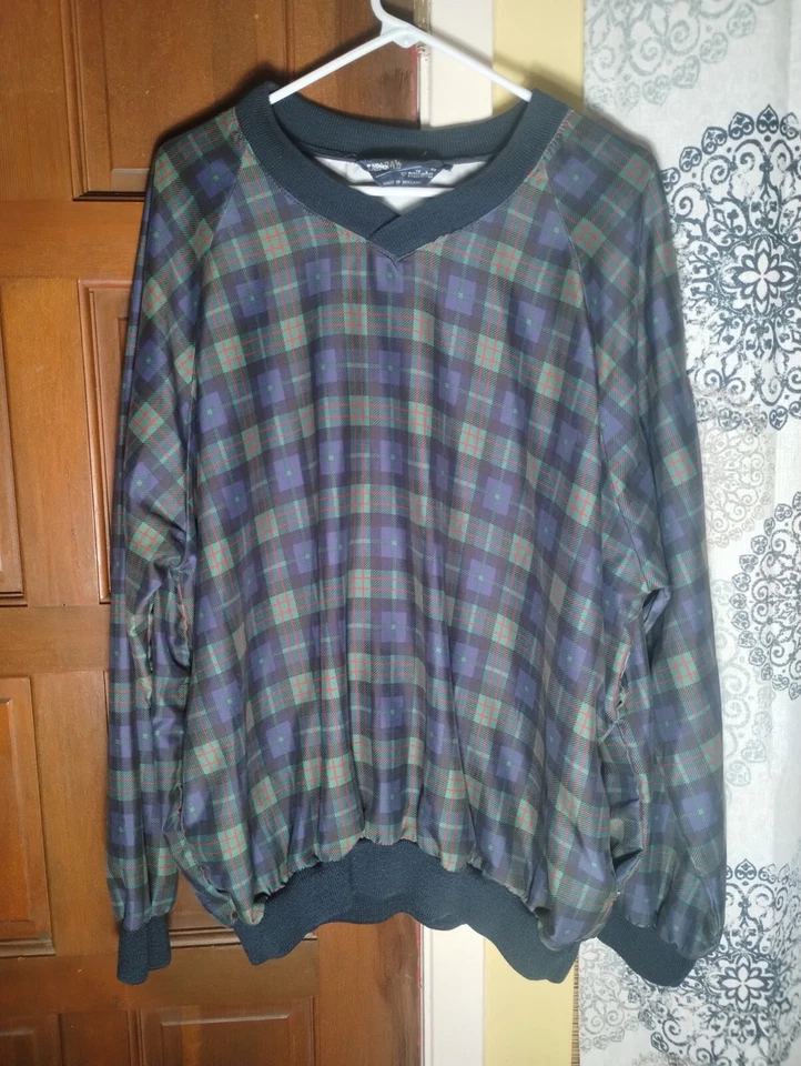 Sahara MILETA ENGLAND pullover COLONIAL NATIONAL INVITATION XL golf plaid - Image 1 of 4