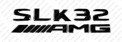 Emblemas pretos porta-malas emblemas logotipos letras novas para Mercedes-Benz SLK32 AMG R170 - Imagem 1 de 4