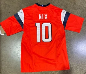 Denver Broncos Bo Nix Jersey # 10 Orange with Captain Patch - Picture 1 of 2